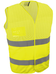 High visibility waistcoat. Ventilated (mesh fabric)