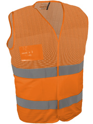 High visibility waistcoat. Ventilated (mesh fabric)