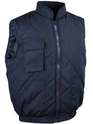 Gilet polyester/coton matelassé avec col. Rembourrage polyester (200 g/m²).