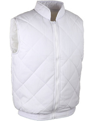 Gilet polyester/coton matelassé avec col. Rembourrage polyester (200 g/m²)