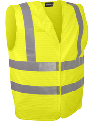 Gilet haute visibilité multi-risques. 98% polyester et 2% carbone, 120 g/m².