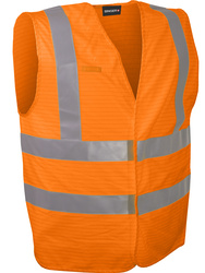 Hoge zichtbaarheid vest. Bescherming tegen meerdere risico’s. Polyester/koolstof