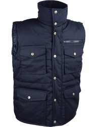Gilet polyester/coton. Multi-poches. Matelassage polyester (260 g/m²). 