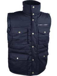 Polyester/cotton bodywarmer. Multi-pockets. Polyester padding (260 gsm). 