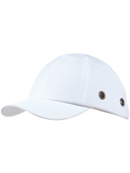 Gorra antigolpes. Con ventilaciones. Color blanco