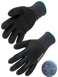 Seamless knitted glove. Double latex coating. Acrylic lined