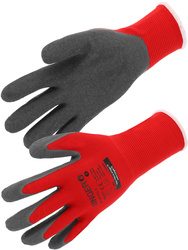 Latex glove. Polyamide liner. Open back.15 gauge.