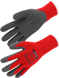 Polyamide handschoenen. 15 gauge. Latexgecoat. Open rug