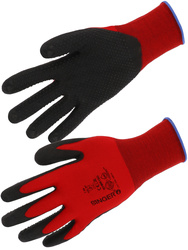 Polyamide handschoenen. 15 gauge. Gecoatgripzijde