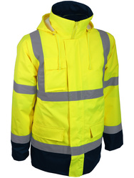 Parka 4x1 haute visibilité 100% polyester Oxford enduit TPU