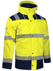 Parka de alta visibilidad 5x1. Chaquetainterior desmontable. Mangas amovibles