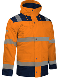 Parka de alta visibilidad 5x1. Chaquetainterior desmontable. Mangas amovibles