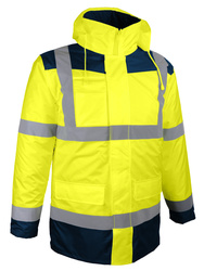 4x1 high visibility parka. With detachable long sleeves vest.