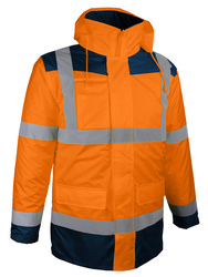 4x1 high visibility parka. With detachable long sleeves vest.