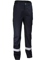 Pantalón multi-riesgo. Bandas retroreflectantes. 98% algodón/2% carbón, 350 gm²