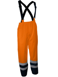 Foul weather high visibility suspender pants