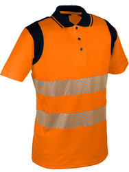 High visibility polo-shirt. 55% cotton /45% polyester, 170 gsm.