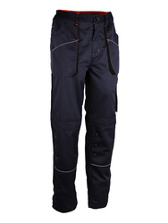 Pantalón de trabajo. 65% poliéster / 35% algodón. 245 g/m². Azul/negro/naranja