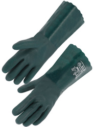 JKLMPST type A. Handschoenen van PVC. Dubbele coating. 350 mm. Kleur: groen