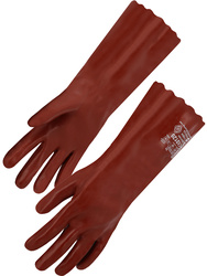 AKLMPST Type A. Handschoenen van PVC. Gladde afwerking. Enkele coating. 400 mm