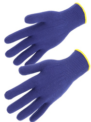 Handschuhe aus synthetischen Fasern- Fein gestrickt. Nahtloses Stricktrikot.