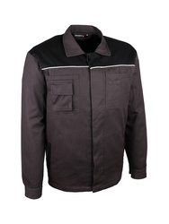 Veste de travail. 100% coton. 300 g/m².Bicolore gris / noir.