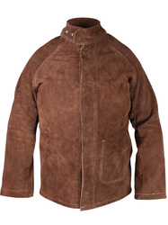 Superior brown cow split welding jacket.Aramid yarn. Back in Proban®