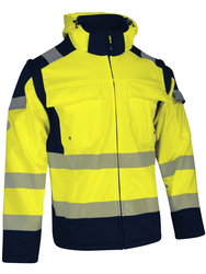 Veste haute visibilité softshell. 2x1 manches amovibles. 100% polyester