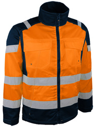 High visibility work jacket. Cotton/polyester 280 gsm.