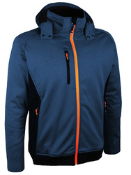 Zacht winddicht vest van Softshell. Verwijderbare capuchon met trekkoord