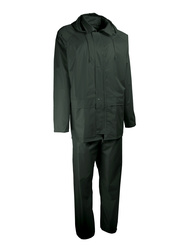 Rainsuit. Polyester coated with P.V.C.