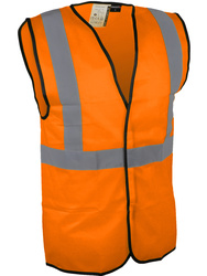 High visibility vest. 100% polyester. Self-grip fastening.
