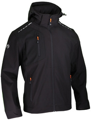 Jacke Softshell. 94% Polyester und 6% Elastan. 350 g/m²
